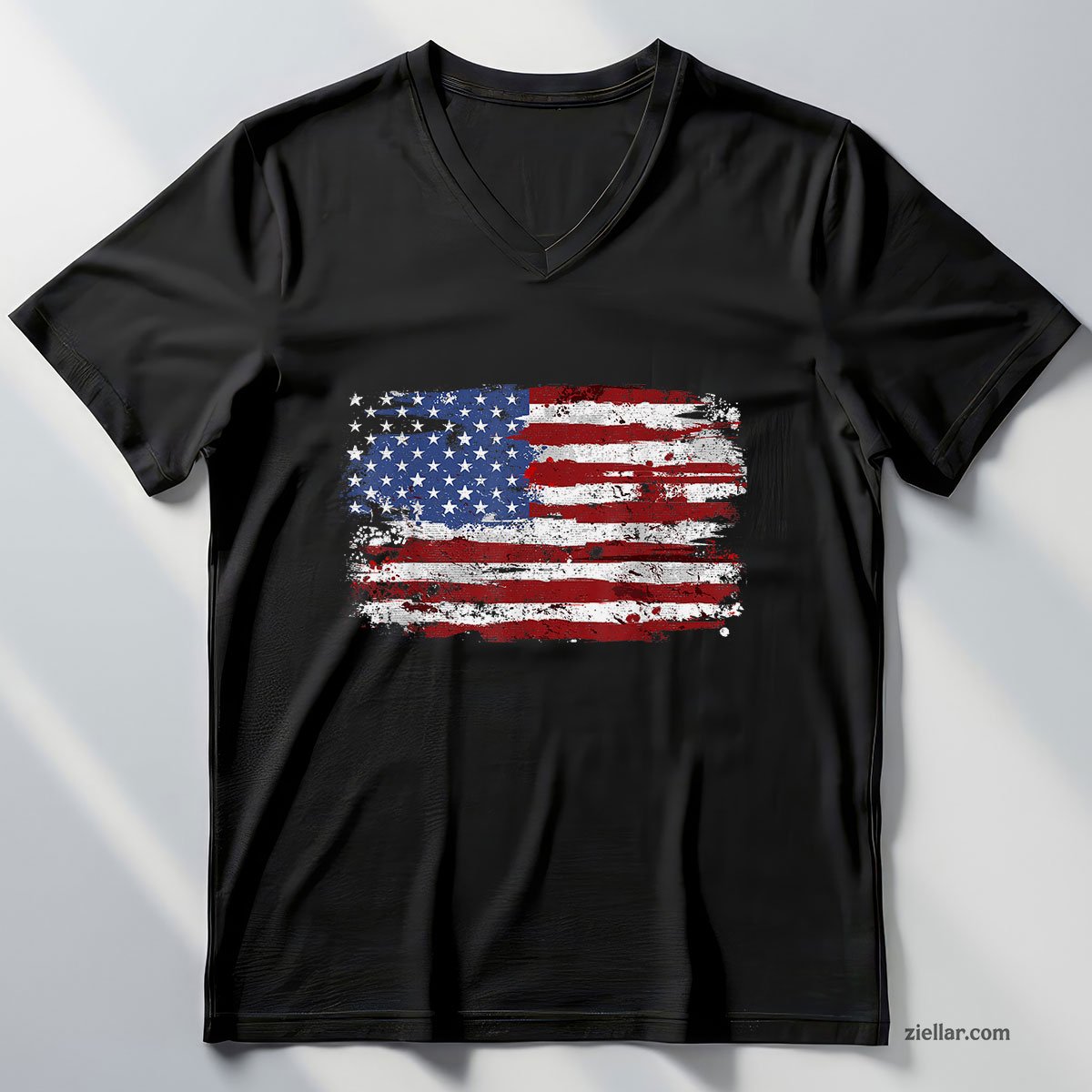 American Flag USA United States of America US 4th July V-Neck Shirt