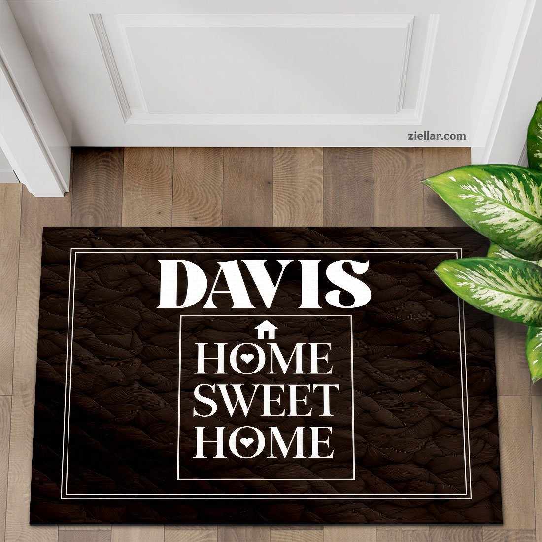 Custom Family Name Doormat - Personalized _Home Sweet Home_ Rustic Entry Rug