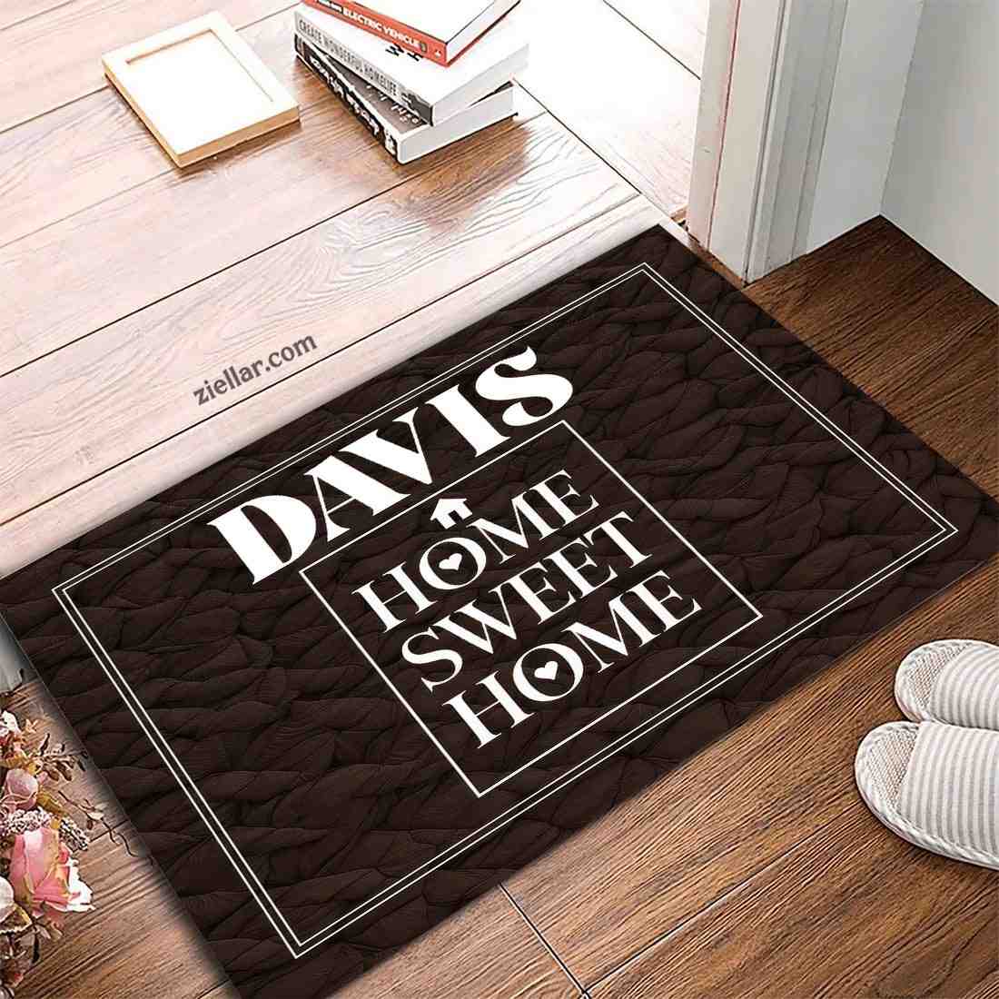 Custom Family Name Doormat - Personalized _Home Sweet Home_ Rustic Entry Rug