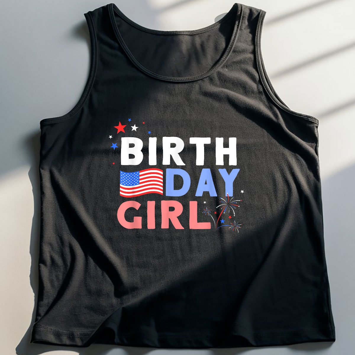 Cute It's My Birthday 4th of July Design For Women Tank Top Shirt, Patriotic USA Independence Day Gift