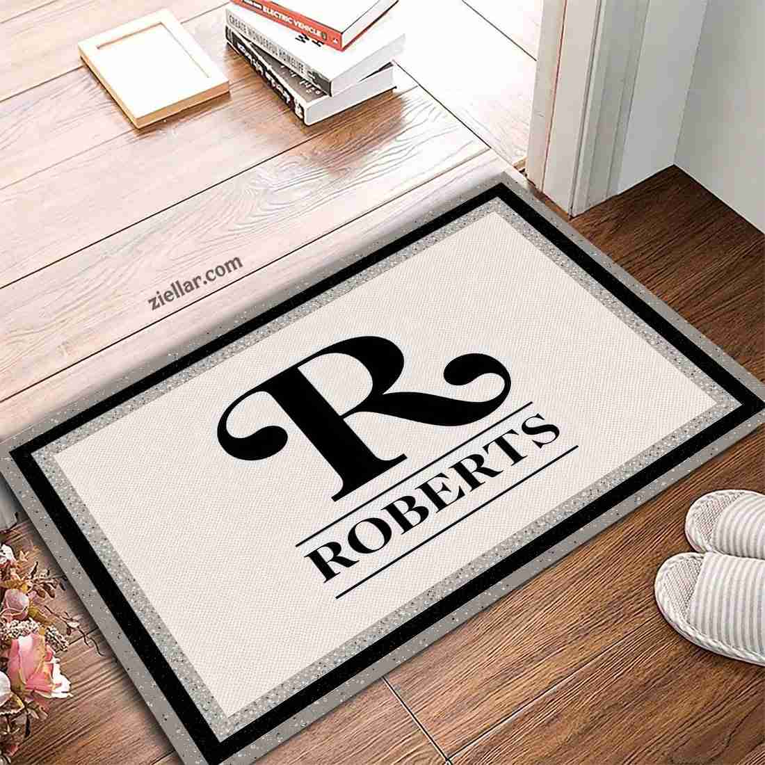 Monogram Family Doormat - Personalized Last Name Rug for Stylish Entryway Decor
