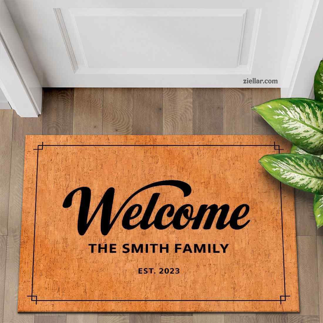Personalized Family Name Doormat, Custom Welcome Mat for Rustic Home Decor