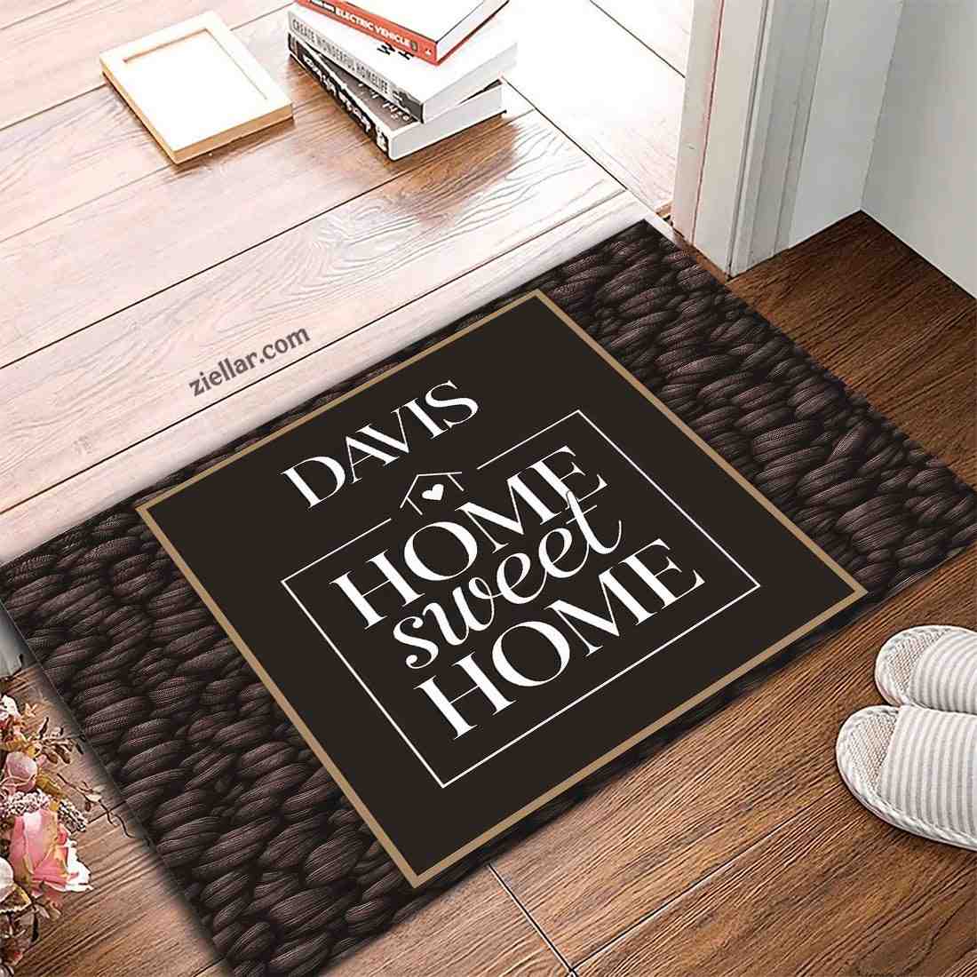 Personalized Family Name Doormat - Custom Rustic _Home Sweet Home_ Rug