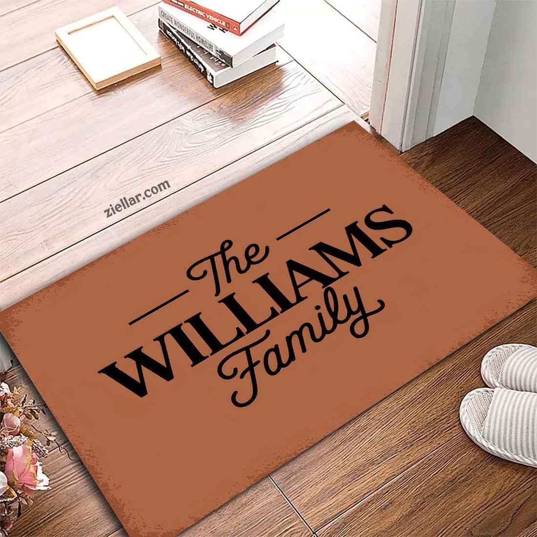 Personalized Doormat with Family Name - Elegant Custom Rug for Home Decor