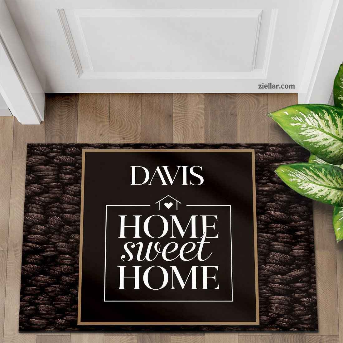 Personalized Family Name Doormat - Custom Rustic _Home Sweet Home_ Rug