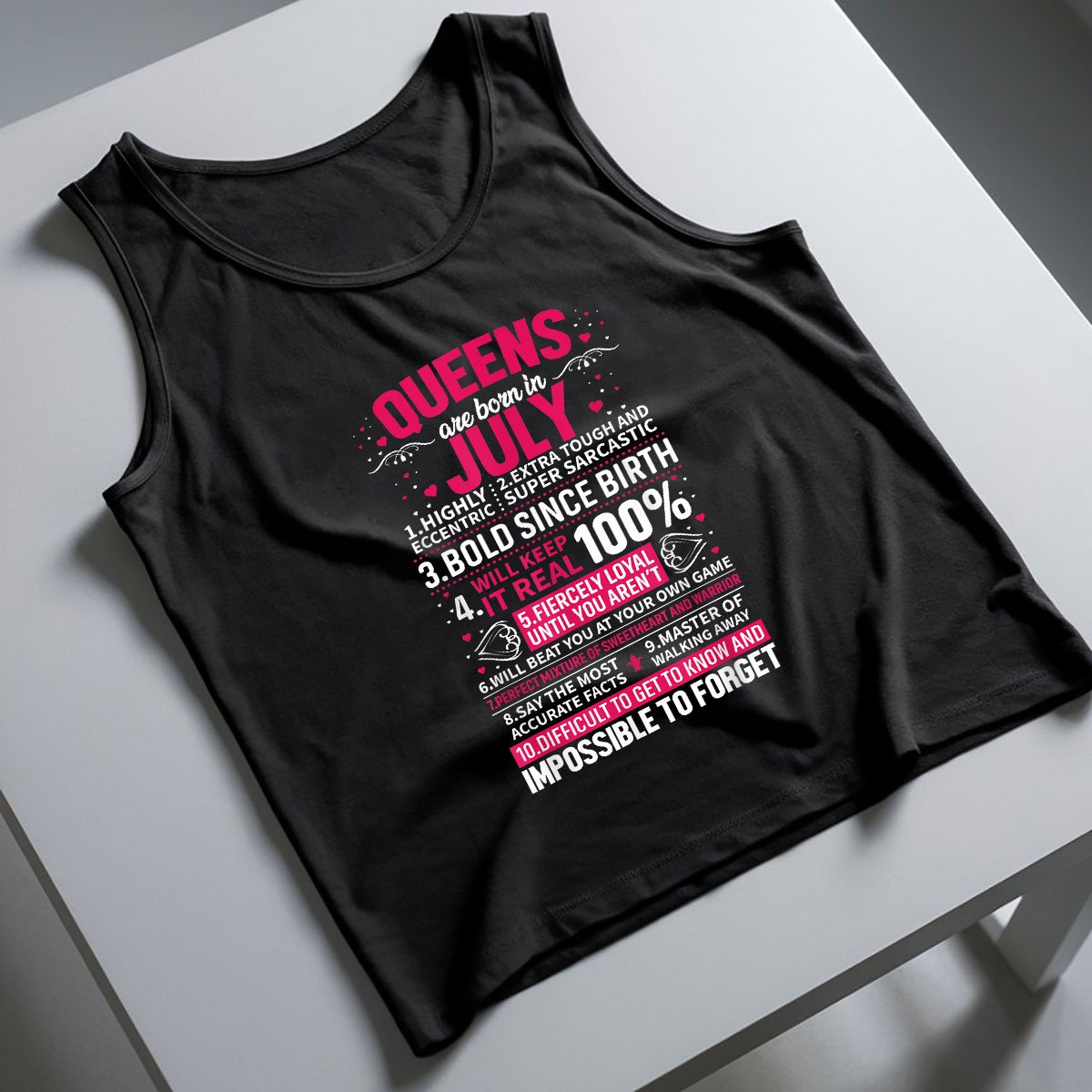 Queens Are Born in July Tank Top Shirt, Patriotic USA Independence Day Gift