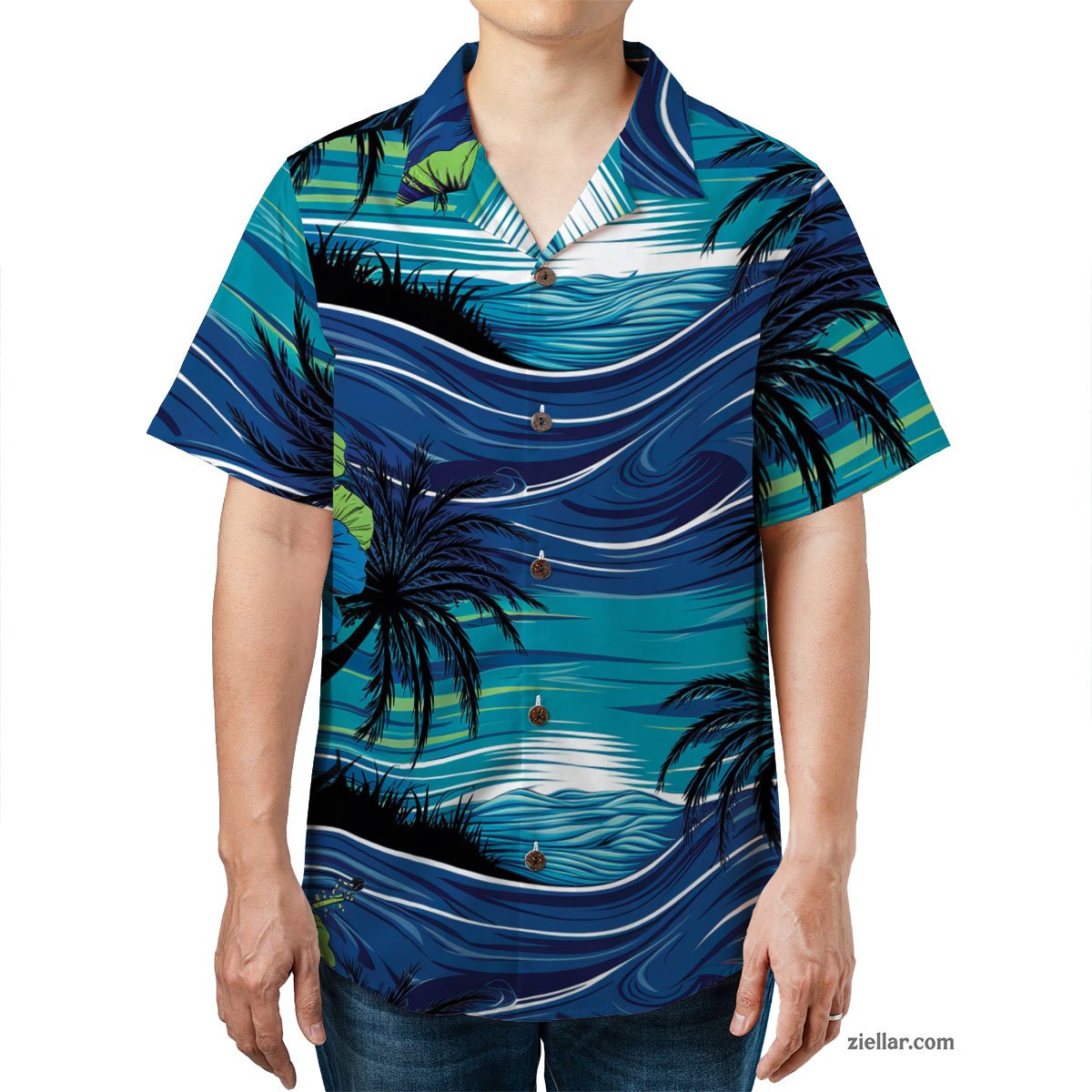 Sunset Beach Scene Hawaiian Shirts for Men Women Vacation Outfit 2025 – Tropical Print for Every Occasion