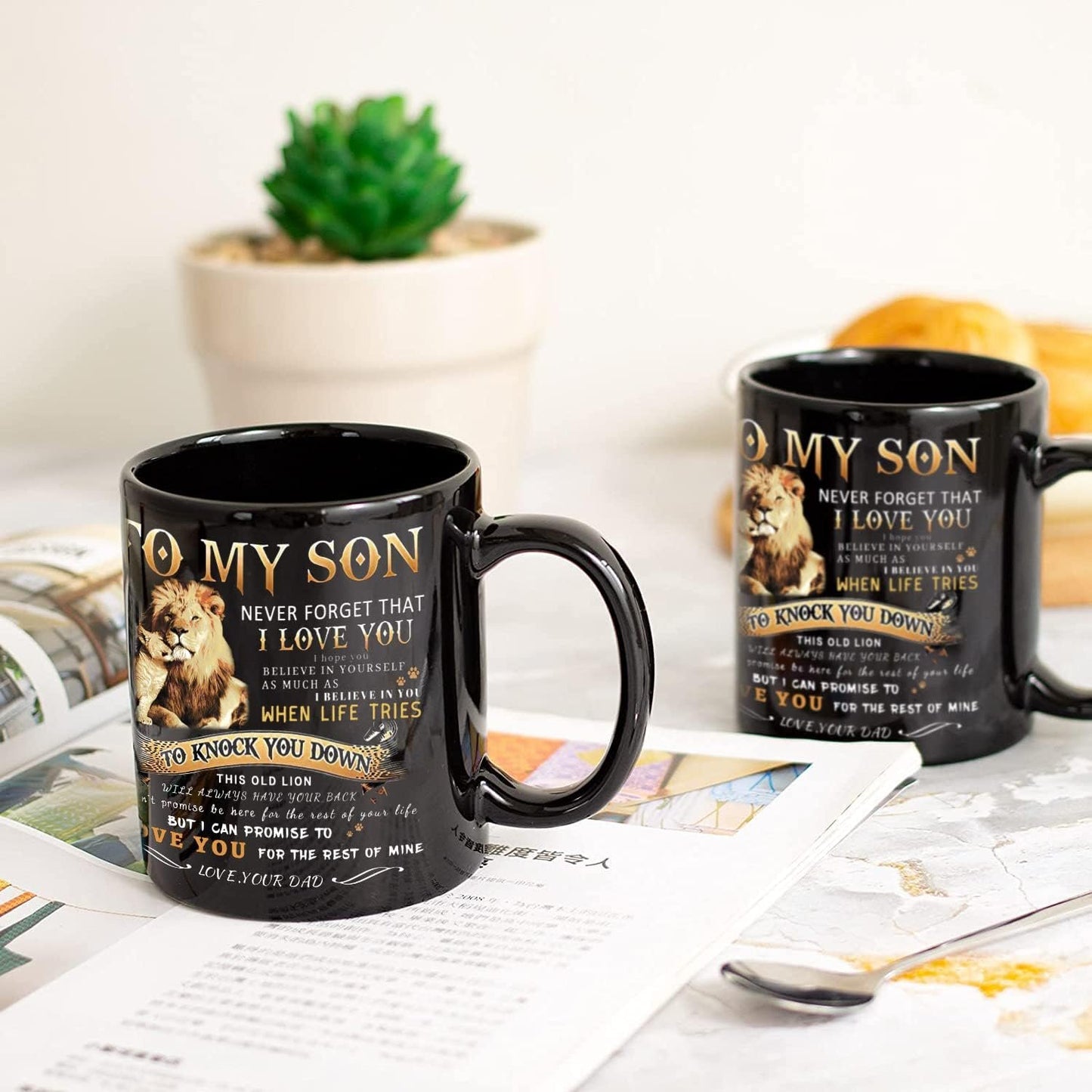 To My Son Mug from Dad, Inspirational Birthday, Graduation, Bonus Son Coffee Gift 11 Oz