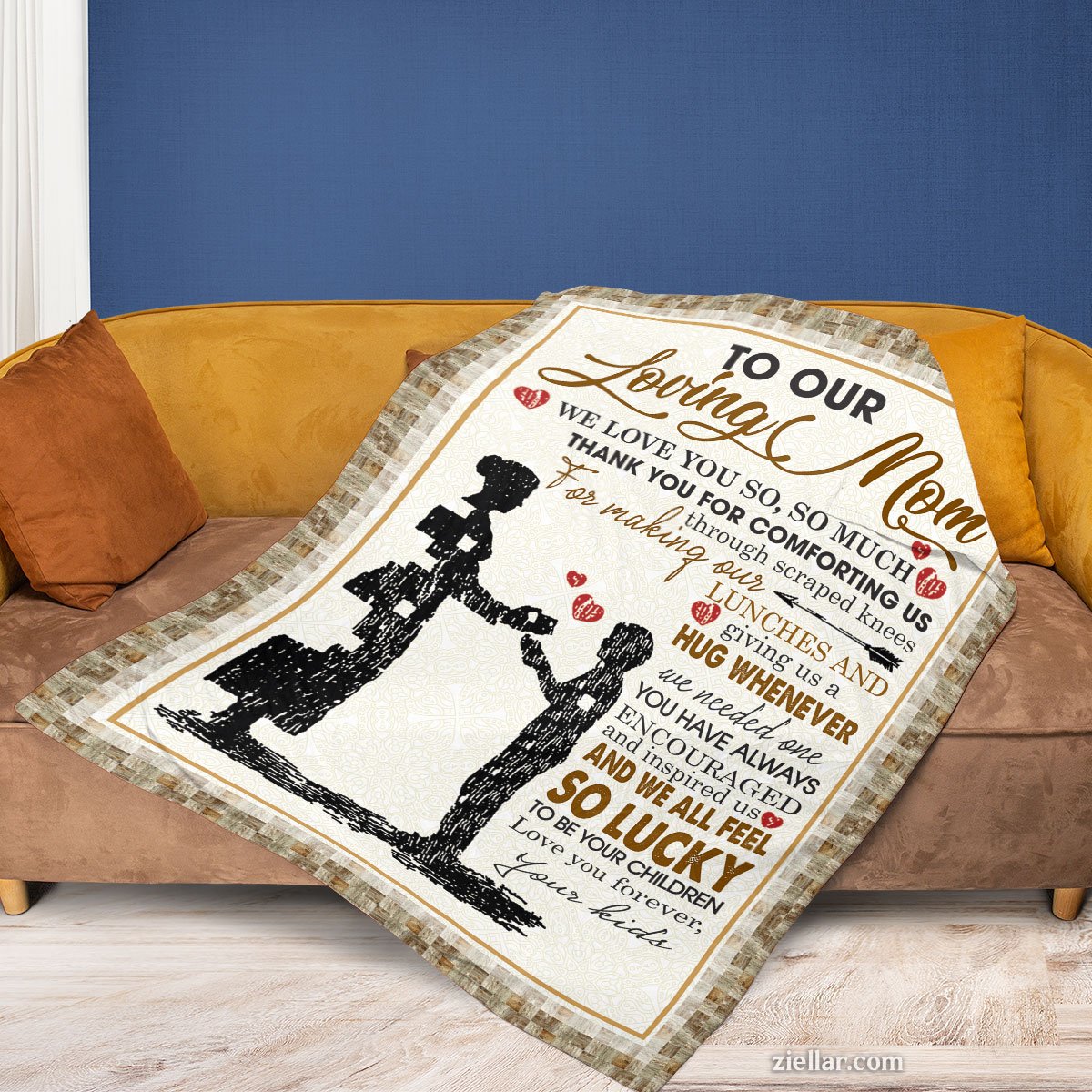 To Our Loving Mom Quilt Blanket, Fleece Blanket Thank You Gift from Grateful Children
