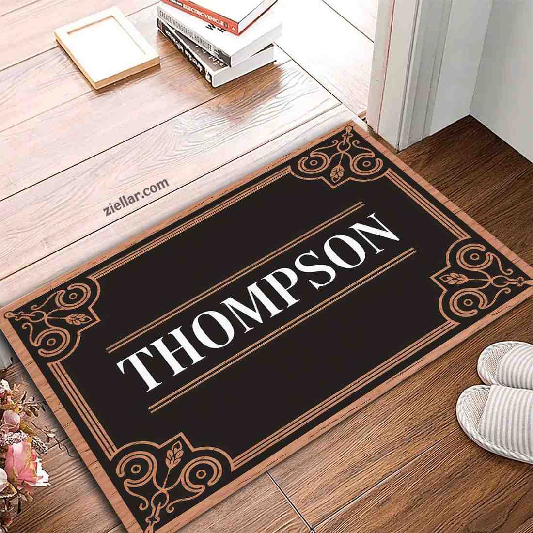 Vintage Monogram Doormat - Personalized Name Rug for Unique Home Decor