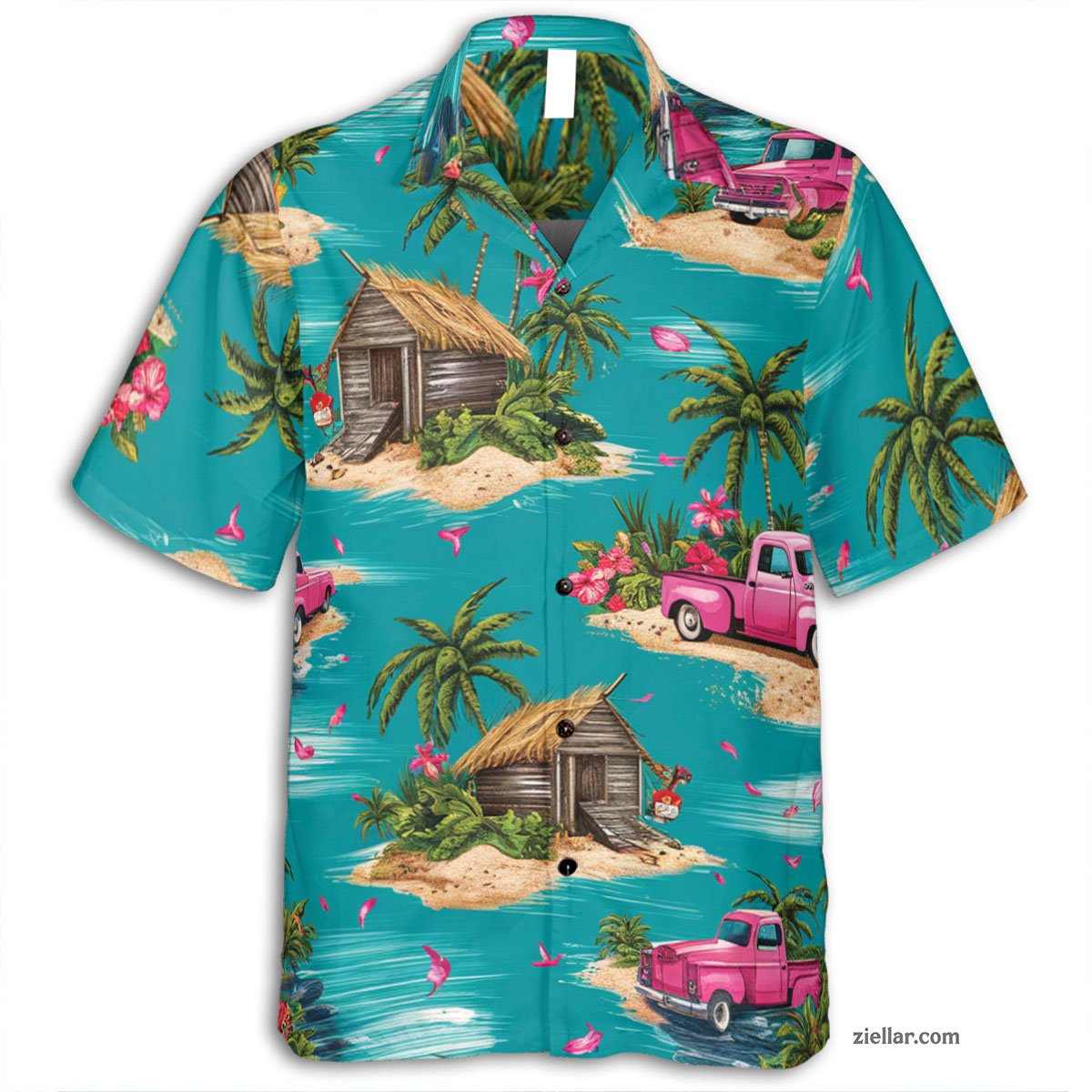 Vintage Truck Island Hawaiian Shirt Tee, Classic Aloha Outfit for Men Women