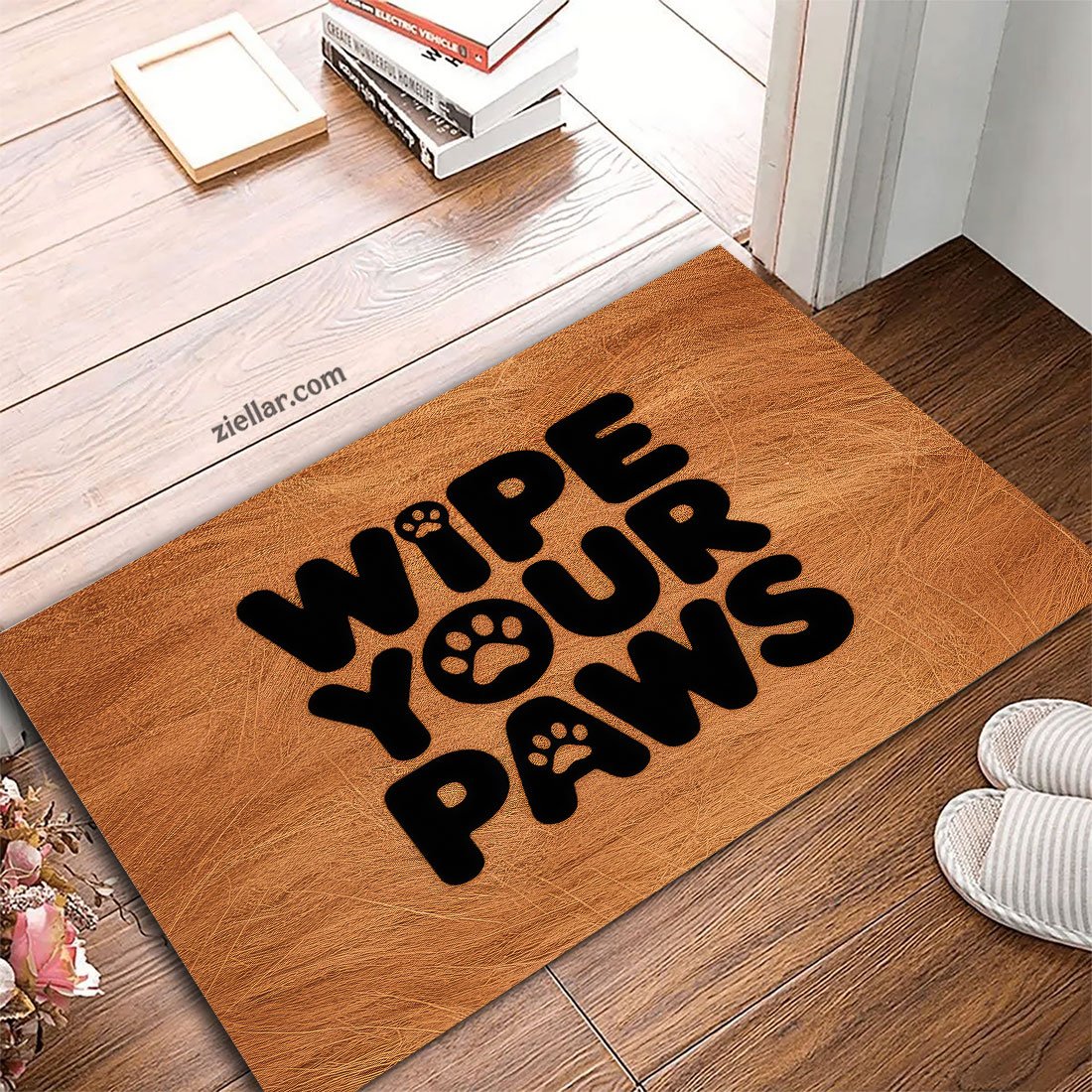 Wipe Your Paws Doormat, Unique Custom Pet Rug for Entryway or Front Door