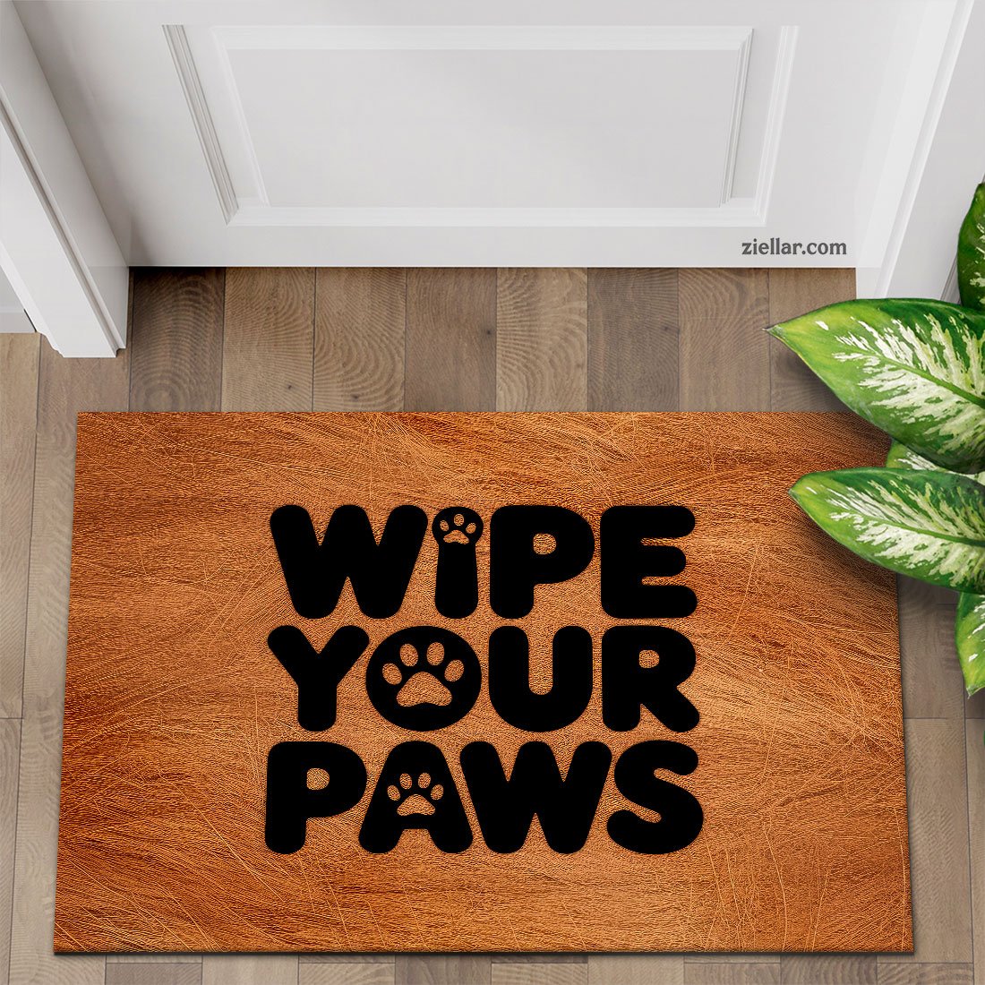 Wipe Your Paws Doormat, Unique Custom Pet Rug for Entryway or Front Door