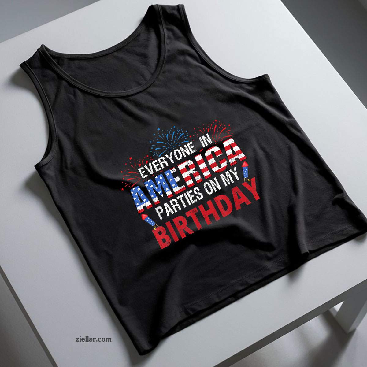 Gifts Funny Bday Born on 4th of July Tank Top Shirt, Patriotic USA Independence Day Gift
