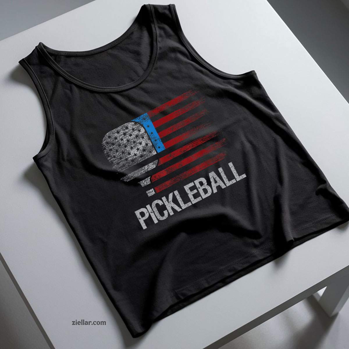 US Flag Pickleball Player Paddleball Lover Tank Top Shirt, Patriotic USA Independence Day Gift