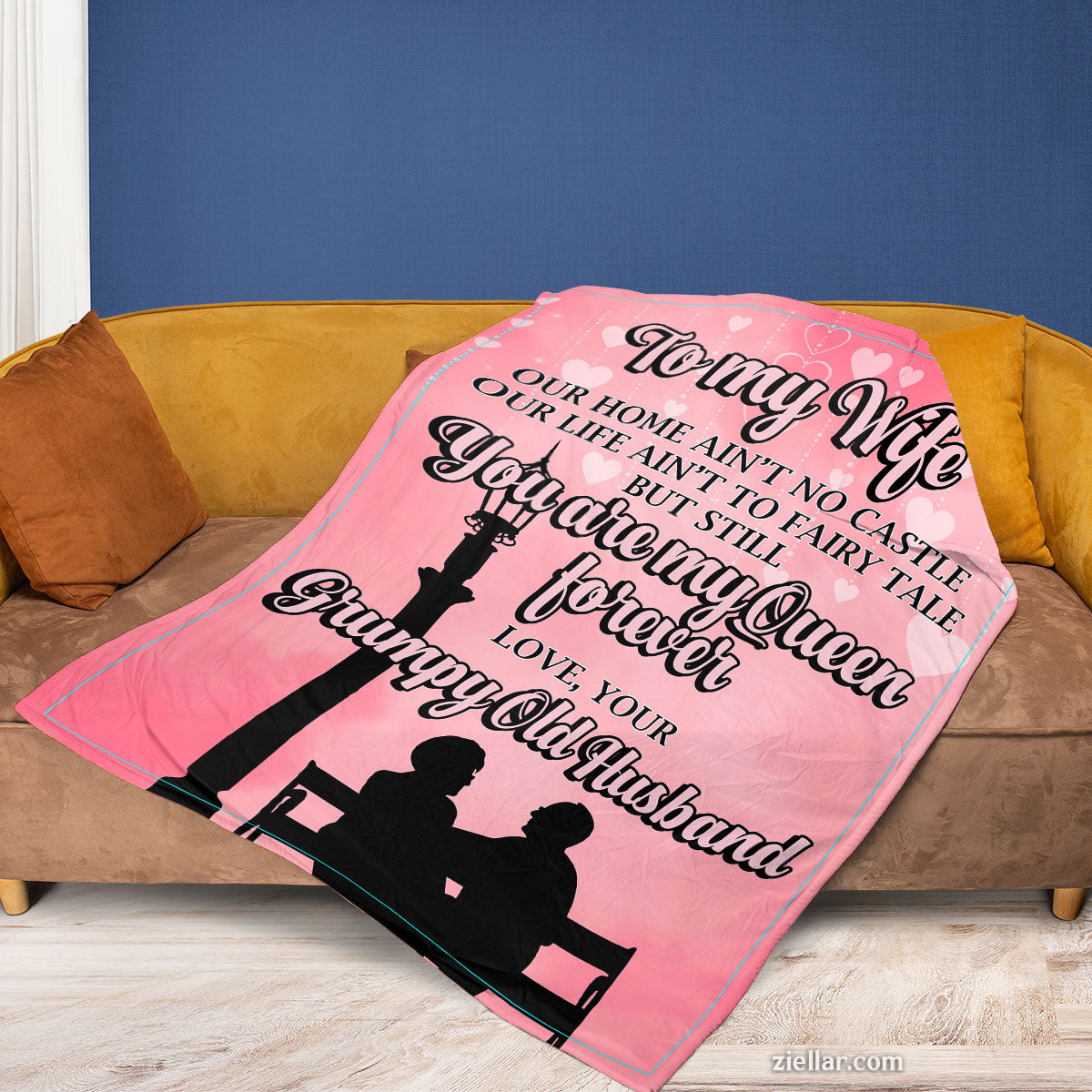 To My Wife Quilt Blanket, Fleece Blanket Gift from Husband, Personalized Custome Name