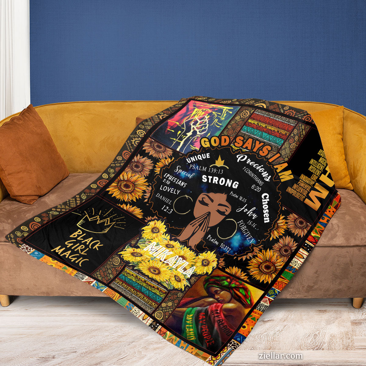 I Am Black Queen Quilt Blanket, Fleece Blanket African American Strong Woman Art, Empowerment