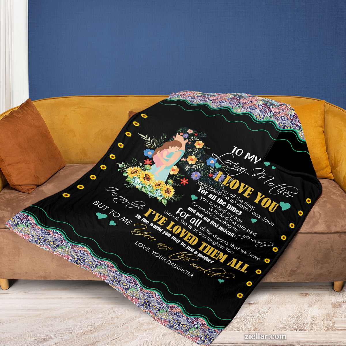 To My Wife Quilt Blanket, Fleece Blanket Cute Family-Themed Gift for Loving Wife