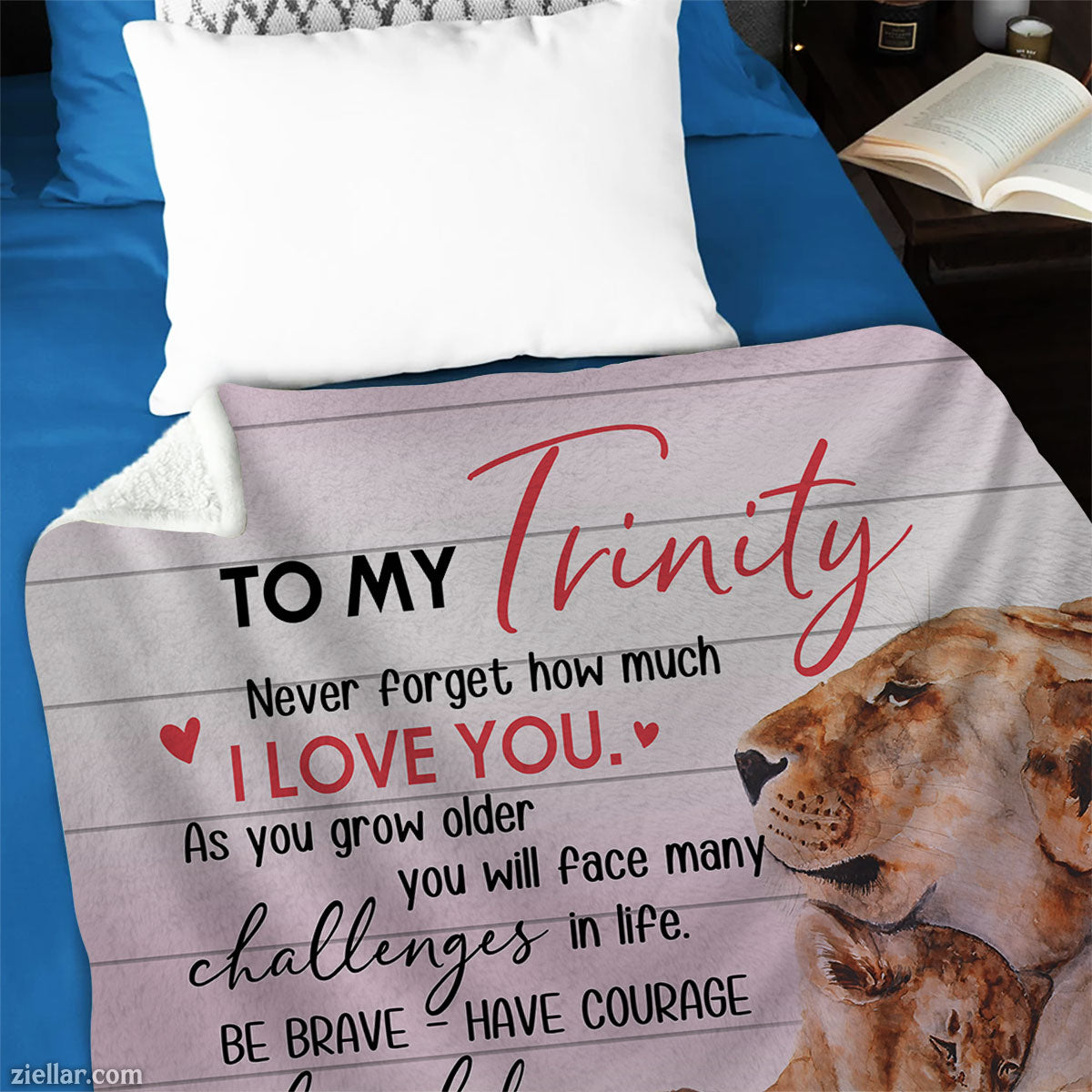 To My Trinity Quilt Blanket, Fleece Blanket from Nana with Dog Art and Loving Pledge