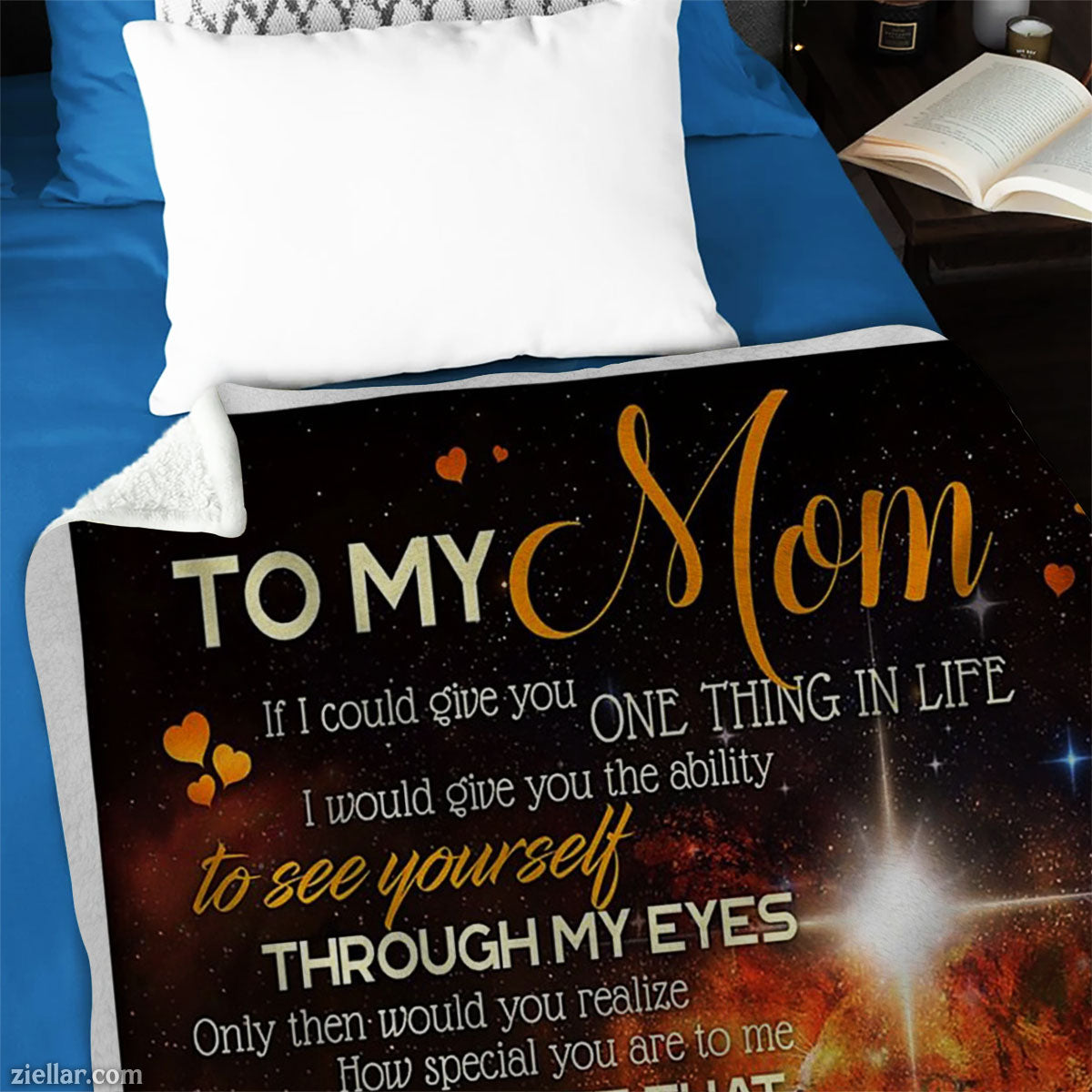 To My Mom Quilt Blanket, Fleece Blanket Gift from Daughter with Inspirational Quote, Custome Name
