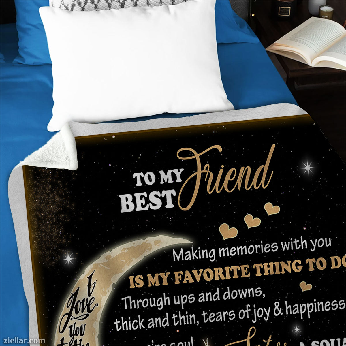 To My Best Friend Quilt Blanket, Fleece Blanket Gift for Soul Sister, Custome Name Option