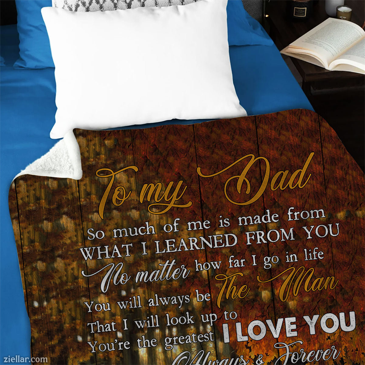 To My Dad Quilt Blanket, Fleece Blanket Gift from Daughter or Son, Personalized Message