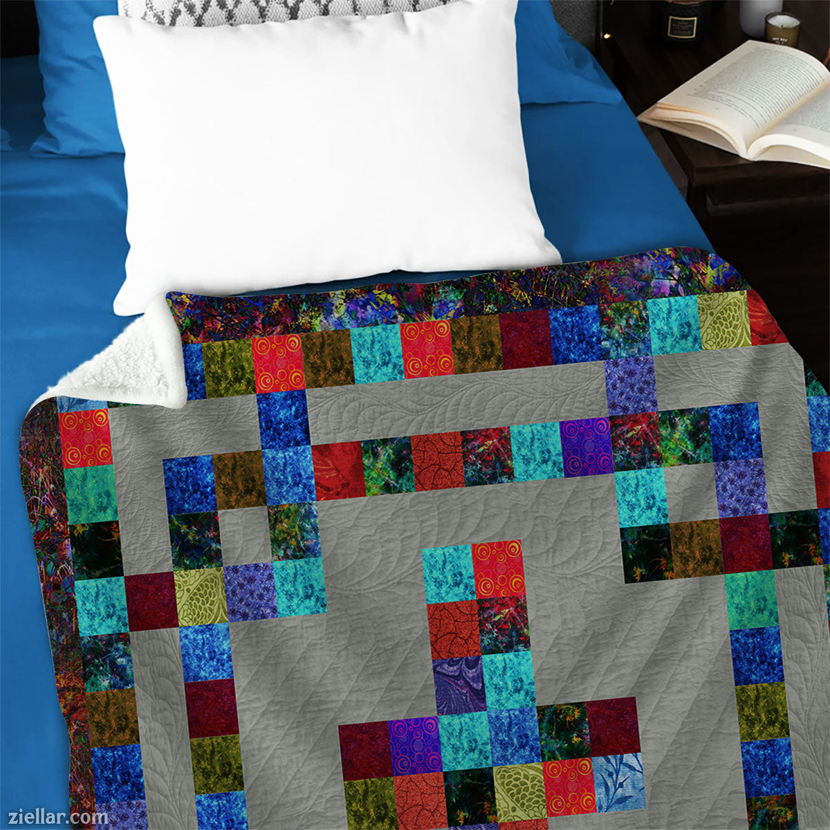 Christian Cross Quilt Blanket, Fleece Blanket Colorful Faith Patchwork Gift for Church
