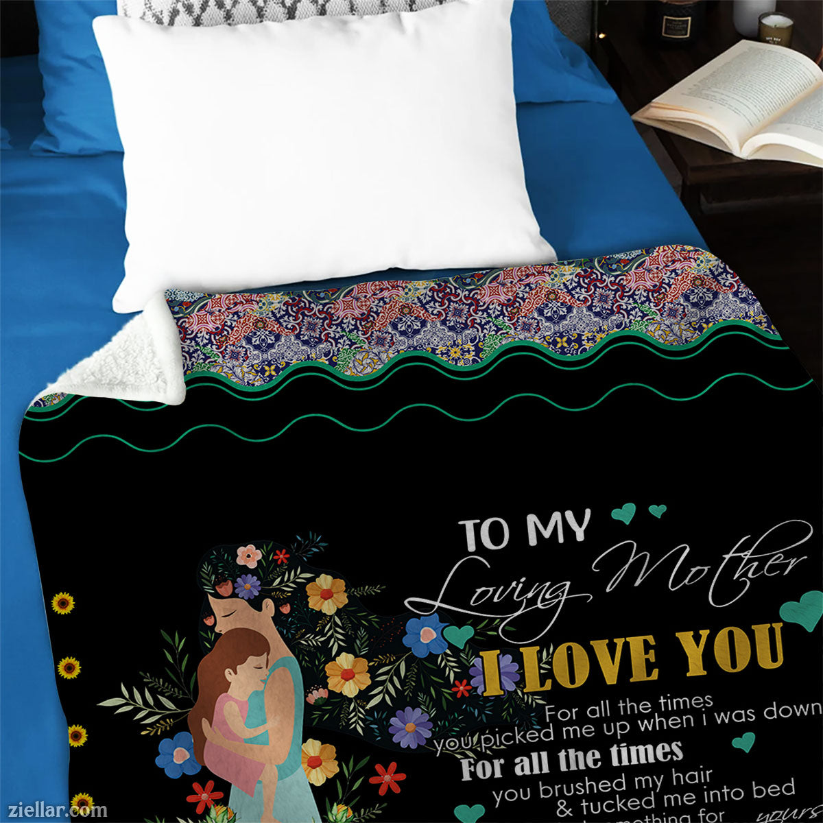 To My Wife Quilt Blanket, Fleece Blanket Cute Family-Themed Gift for Loving Wife