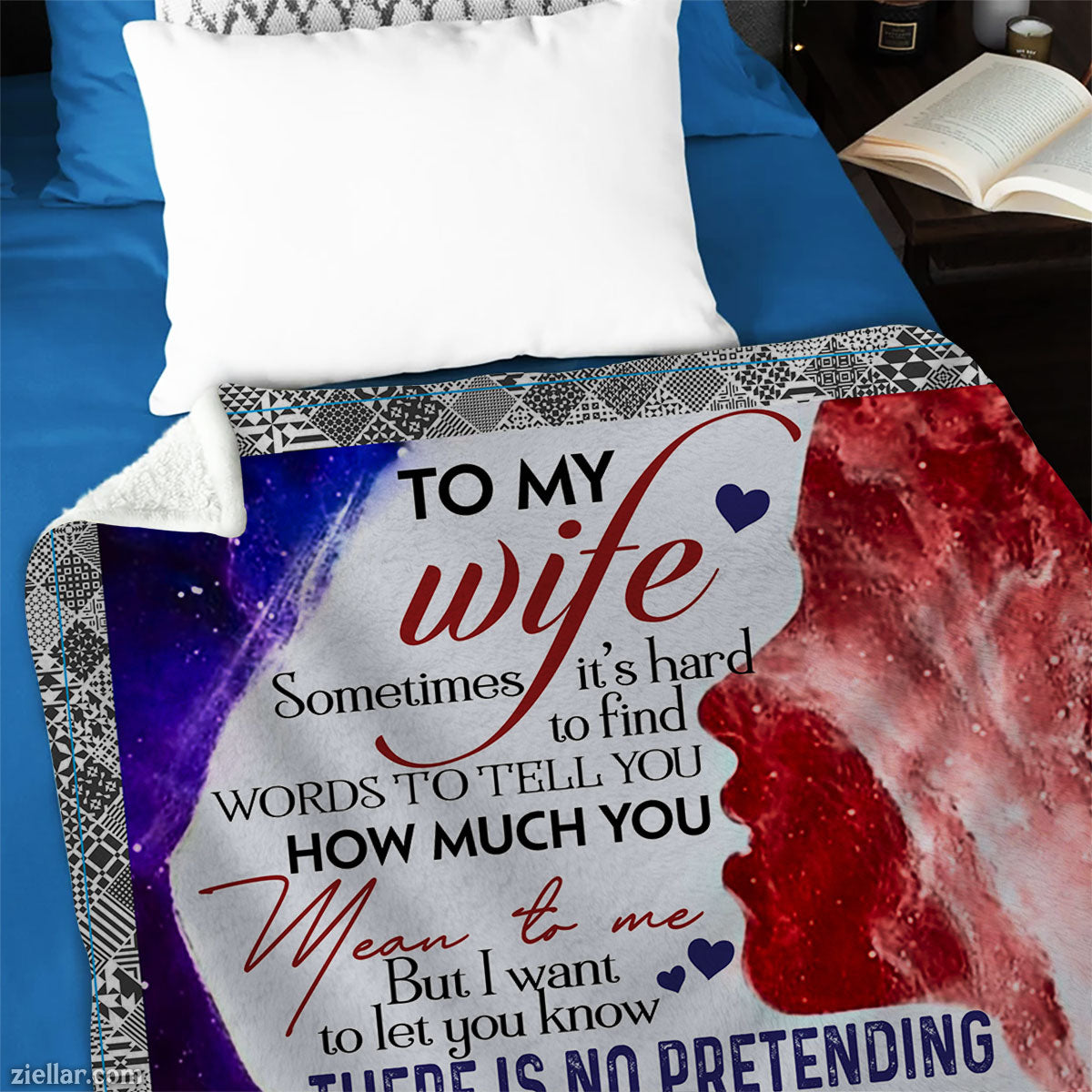 To My Wife Quilt Blanket, Fleece Blanket Romantic Galaxy Gift from Husband, Personalized
