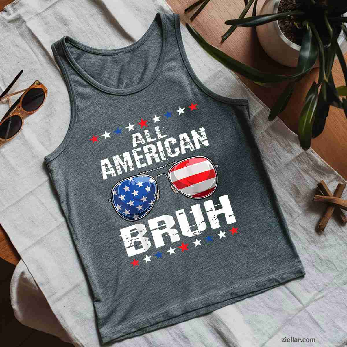 All American Bruh 4th Of July Patriotic USA s Tank Top Shirt Tee for Men Women Unisex