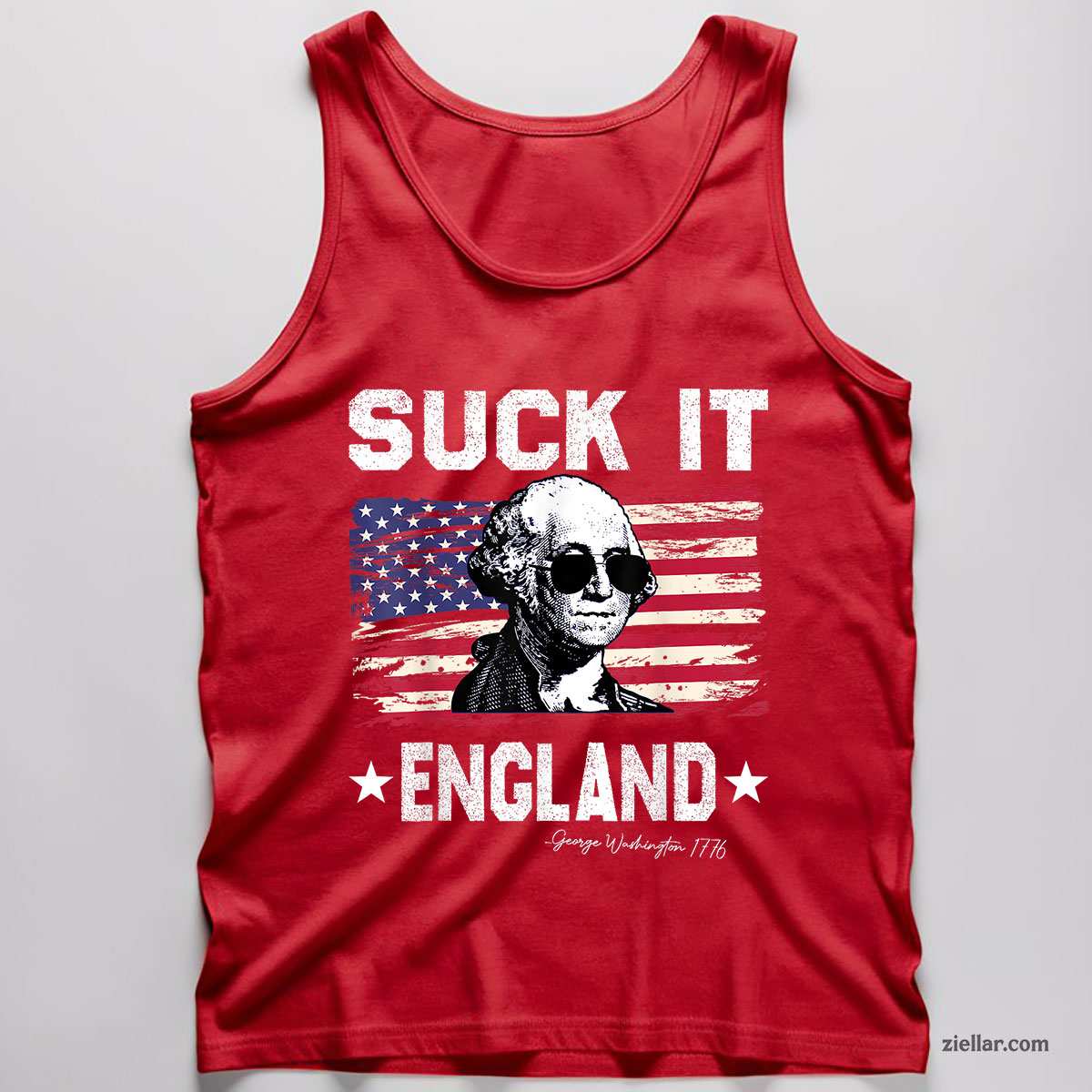Suck It England Funny 4th of July George Washington 1776 Tank Top Shirt Tee for Men Women Unisex