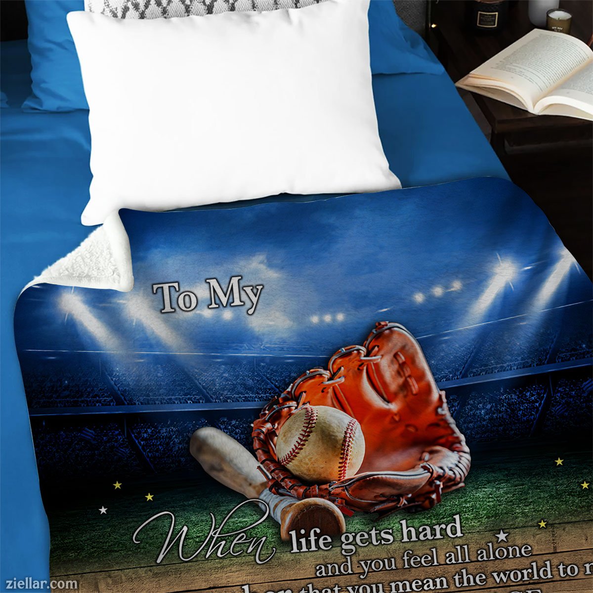 Baseball Life Quilt Blanket, Fleece Blanket Motivational Quote Gift for Baseball Lover