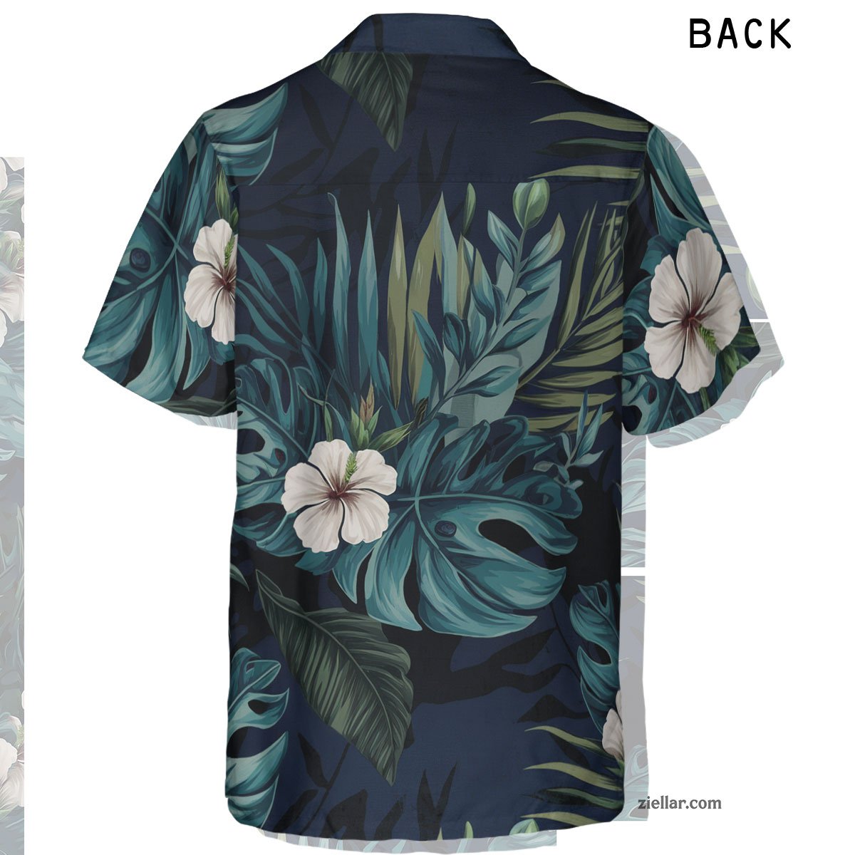 Blue Tropical Leaf and White Hibiscus Seamless Pattern Hawaiian Shirts Gifts – Lightweight and Comfy Summer Style