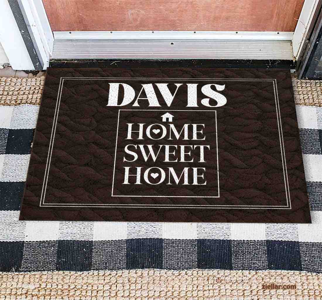 Custom Family Name Doormat - Personalized _Home Sweet Home_ Rustic Entry Rug