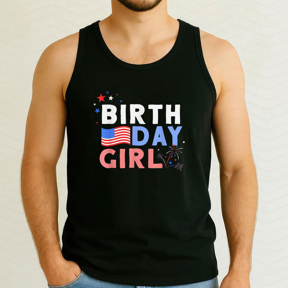 Cute It's My Birthday 4th of July Design For Women Tank Top Shirt, Patriotic USA Independence Day Gift