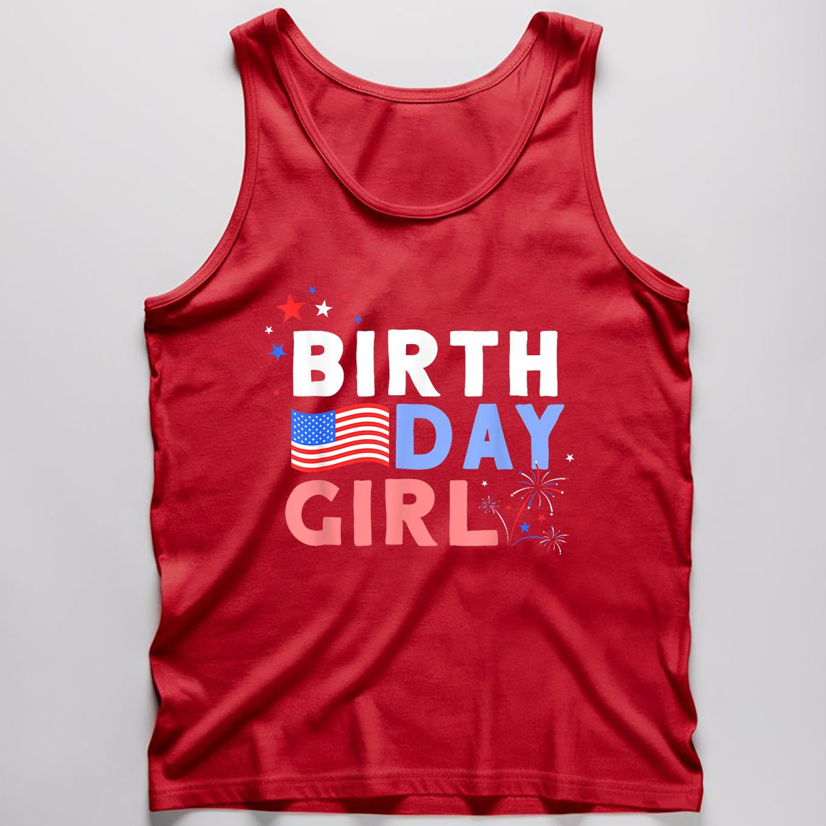 Cute It's My Birthday 4th of July Design For Women Tank Top Shirt, Patriotic USA Independence Day Gift