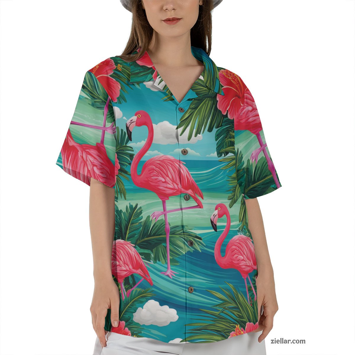 Flamingo & Hibiscus Hawaiian Shirt Tropical Beach Aloha Short Sleeve Casual – Tropical Print for Every Occasion