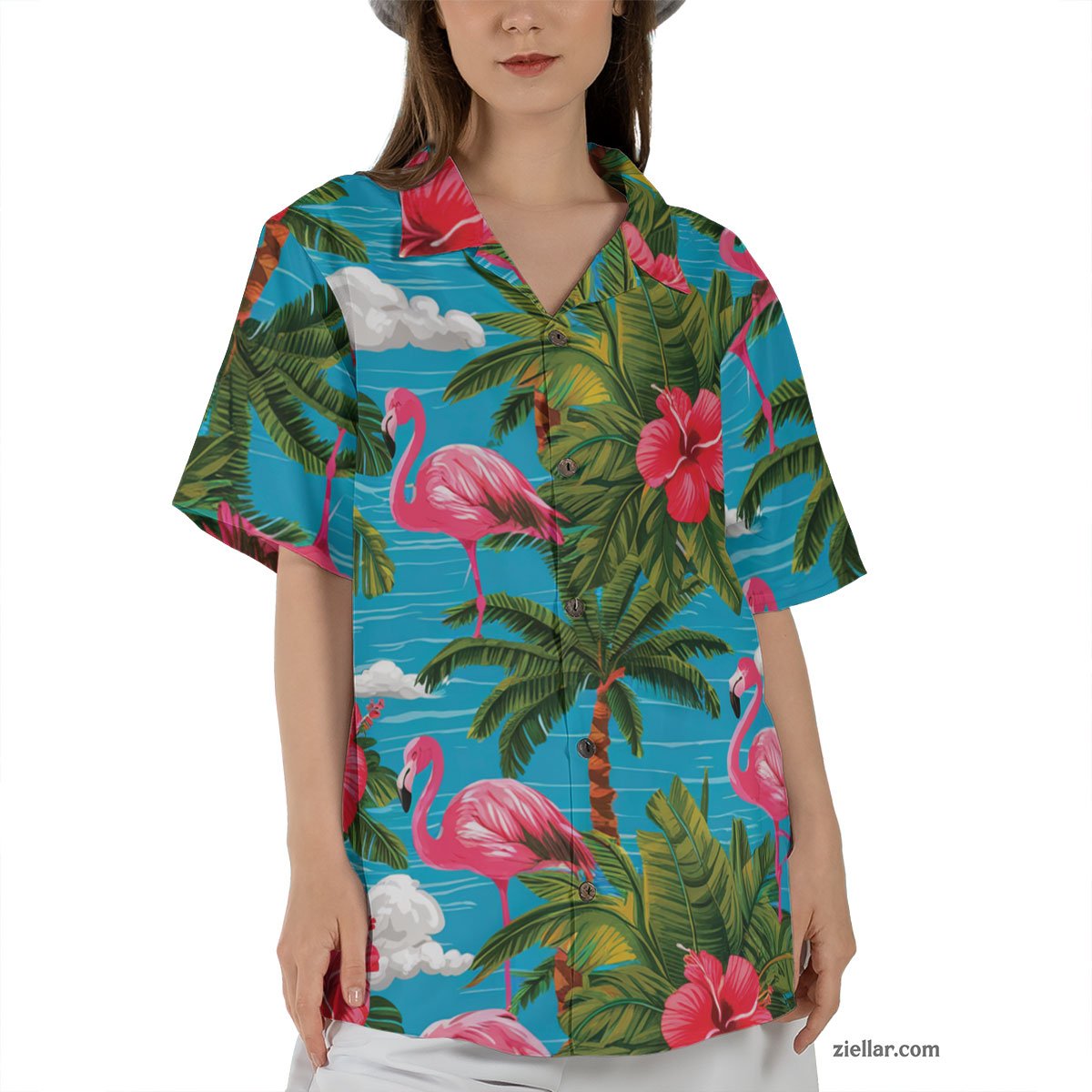 Flamingo & Hibiscus Paradise Hawaiian Shirt, Tropical Aloha Casual Shirt – Bold Look for Your Next Getaway