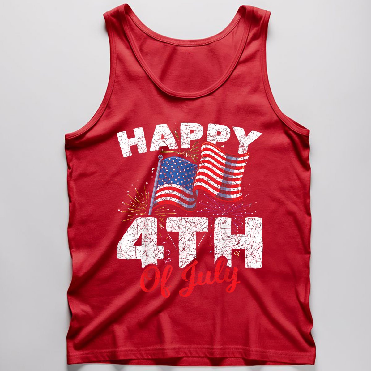 Happy 4th Of July Patriotic American US Flag Tank Top Shirt