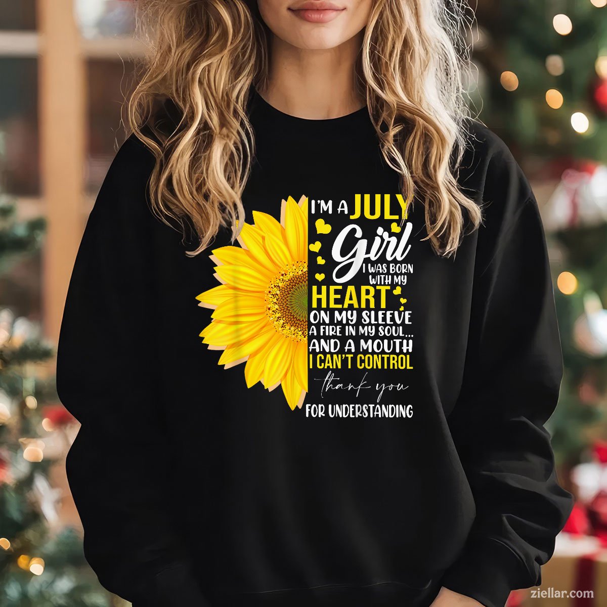 I'm July Girl Sunflower Matching Born On Birthday Sweatshirt Limited Edition