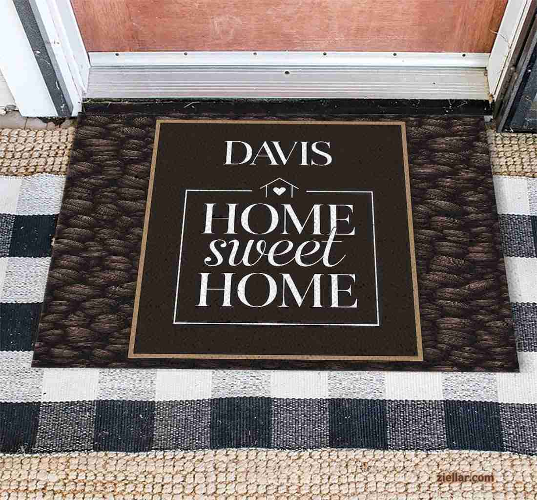 Personalized Family Name Doormat - Custom Rustic _Home Sweet Home_ Rug