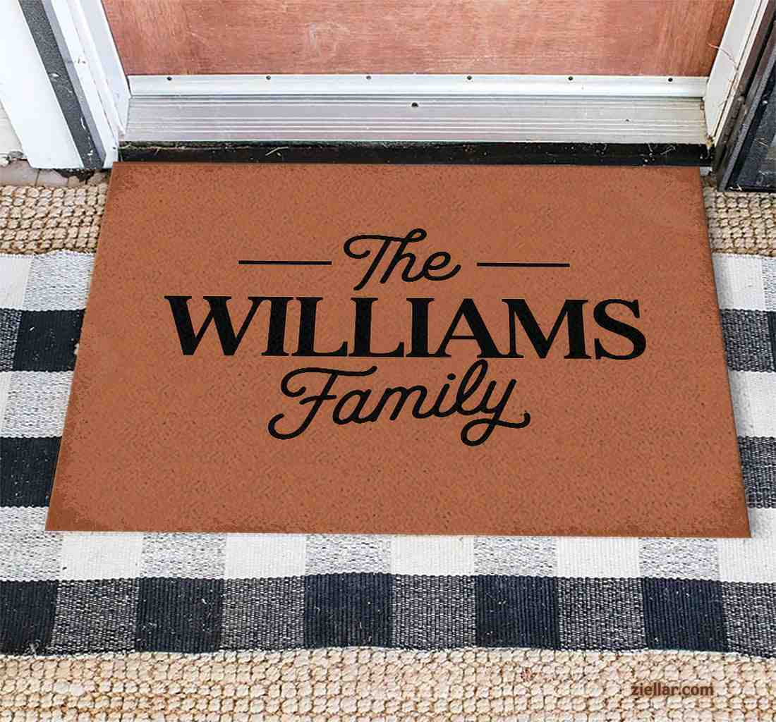 Personalized Doormat with Family Name - Elegant Custom Rug for Home Decor