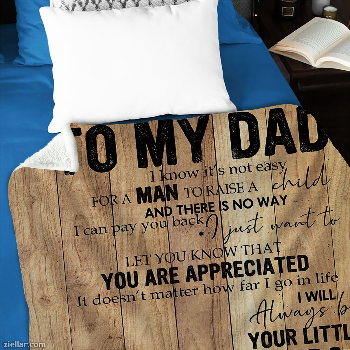 To My Dad Quilt Blanket, Fleece Blanket Gift from Son with Father and Son Design