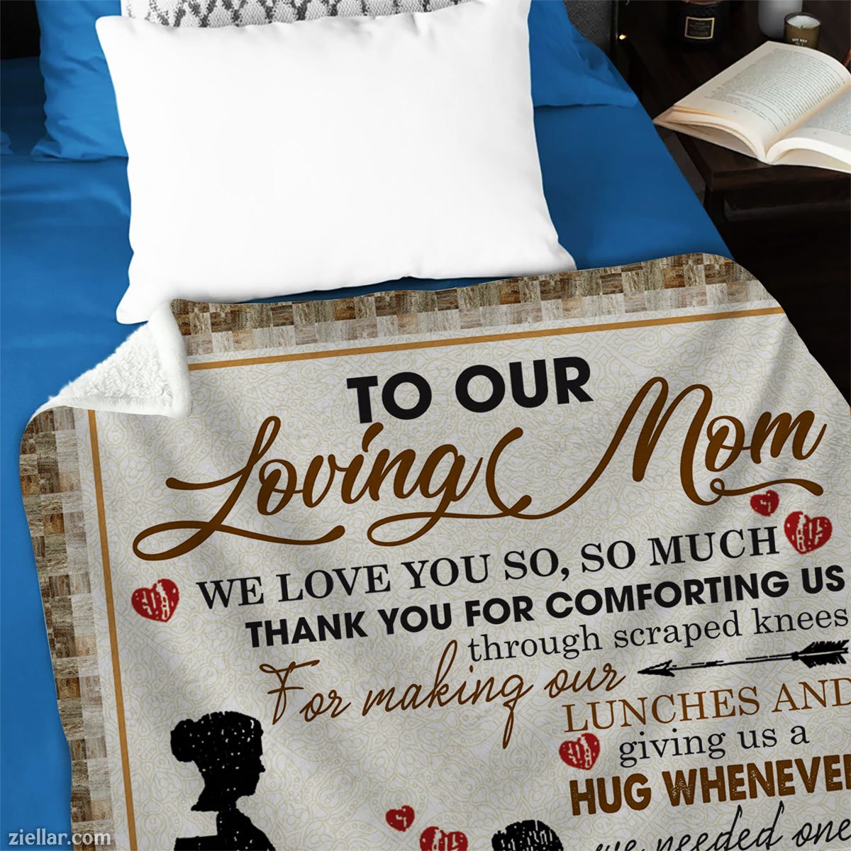 To Our Loving Mom Quilt Blanket, Fleece Blanket Thank You Gift from Grateful Children