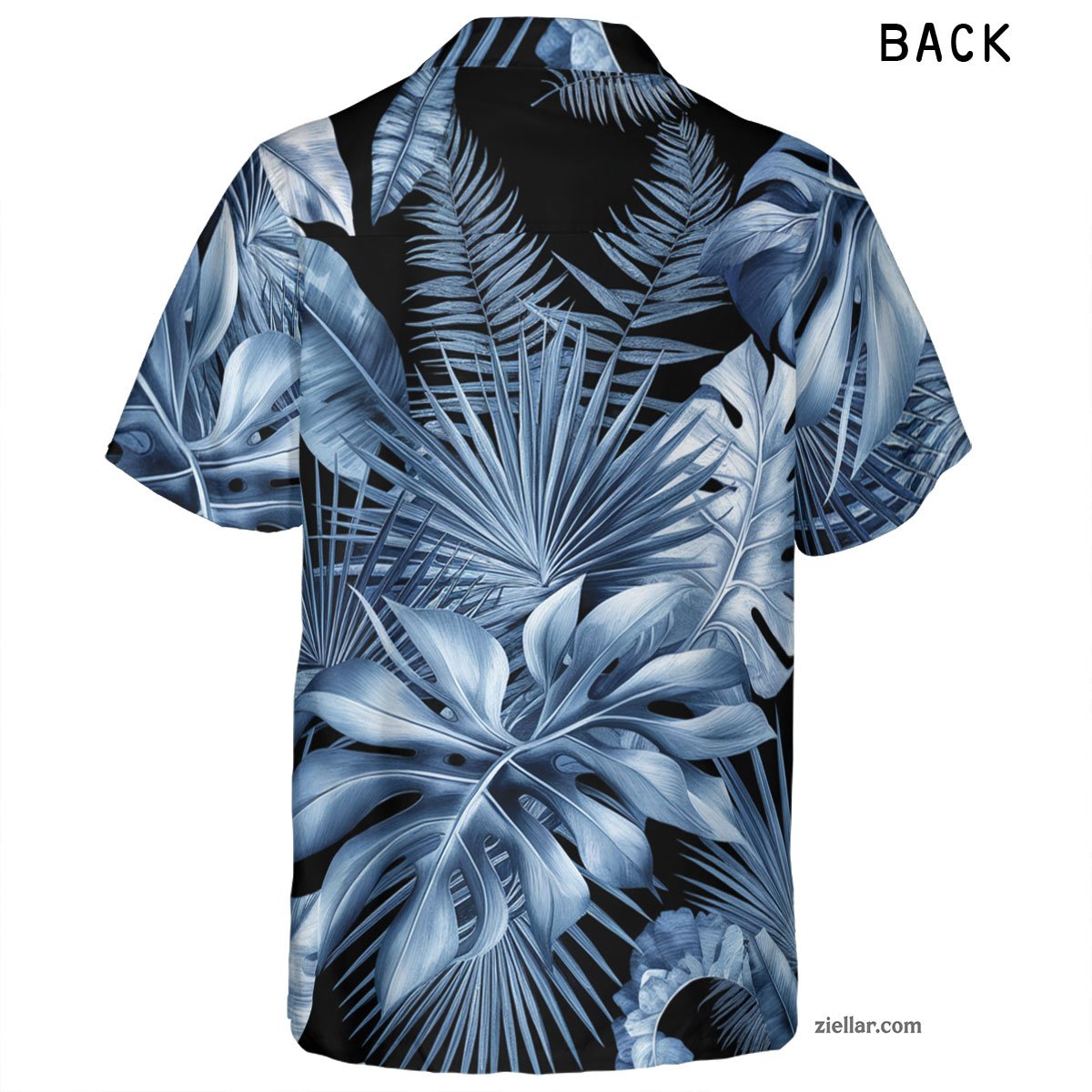 Tropical Blue Foliage Hawaiian Shirt and Tee, Summer Aloha Gift for Adults