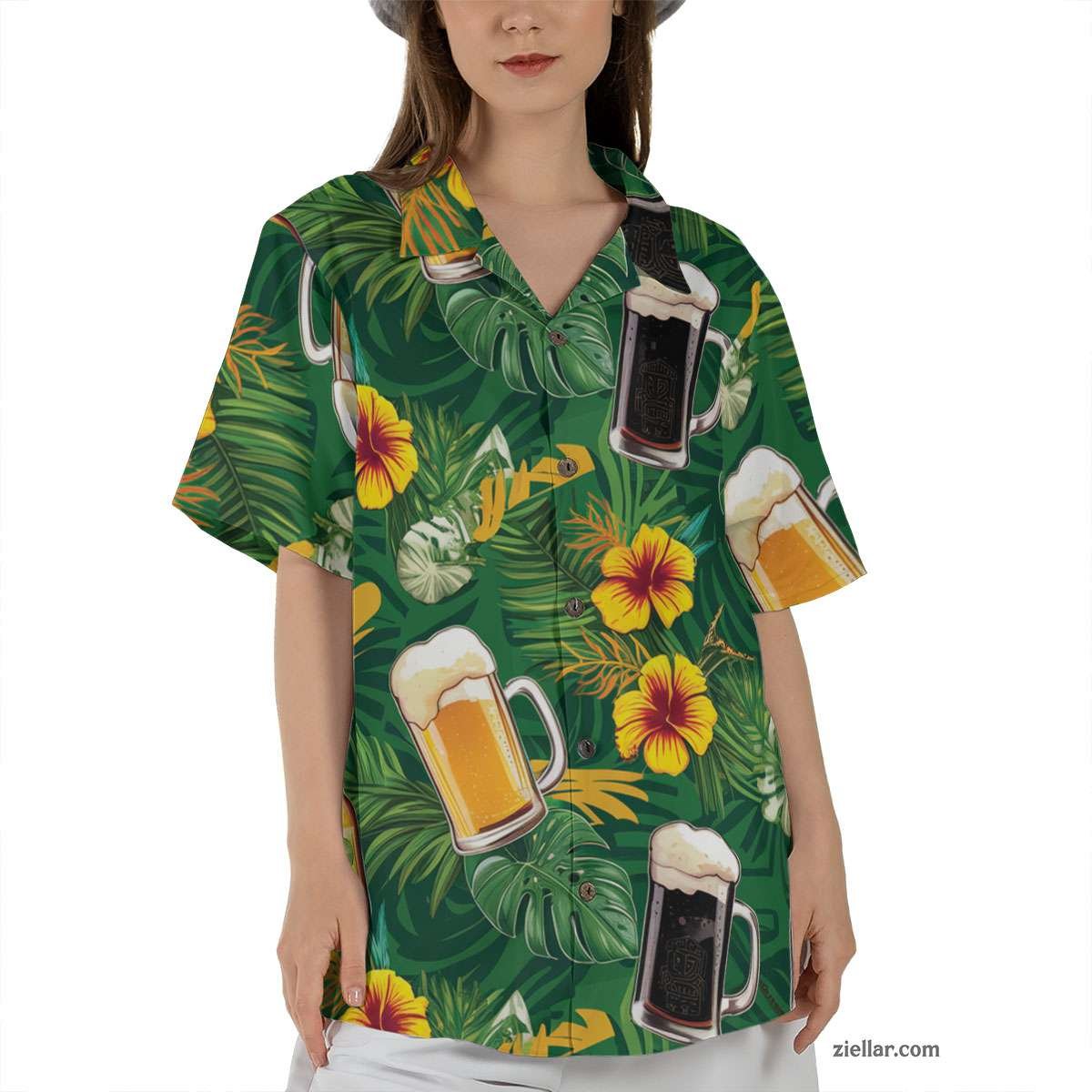 Tropical Beer & Pineapple Hawaiian Shirt and Tee, Fun Island Beach Party Outfit