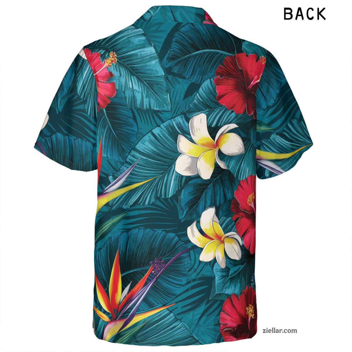 Tropical Floral Hawaiian Shirt Tee, Colorful Summer Vacation Outfit