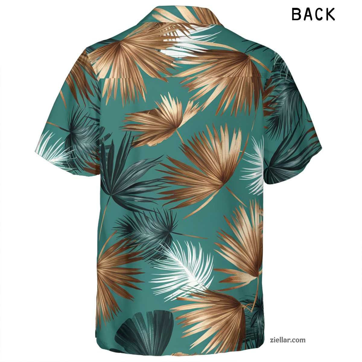 Tropical Palm Fan Print Hawaiian Shirt and Tee, Summer Beach Shirt Unisex