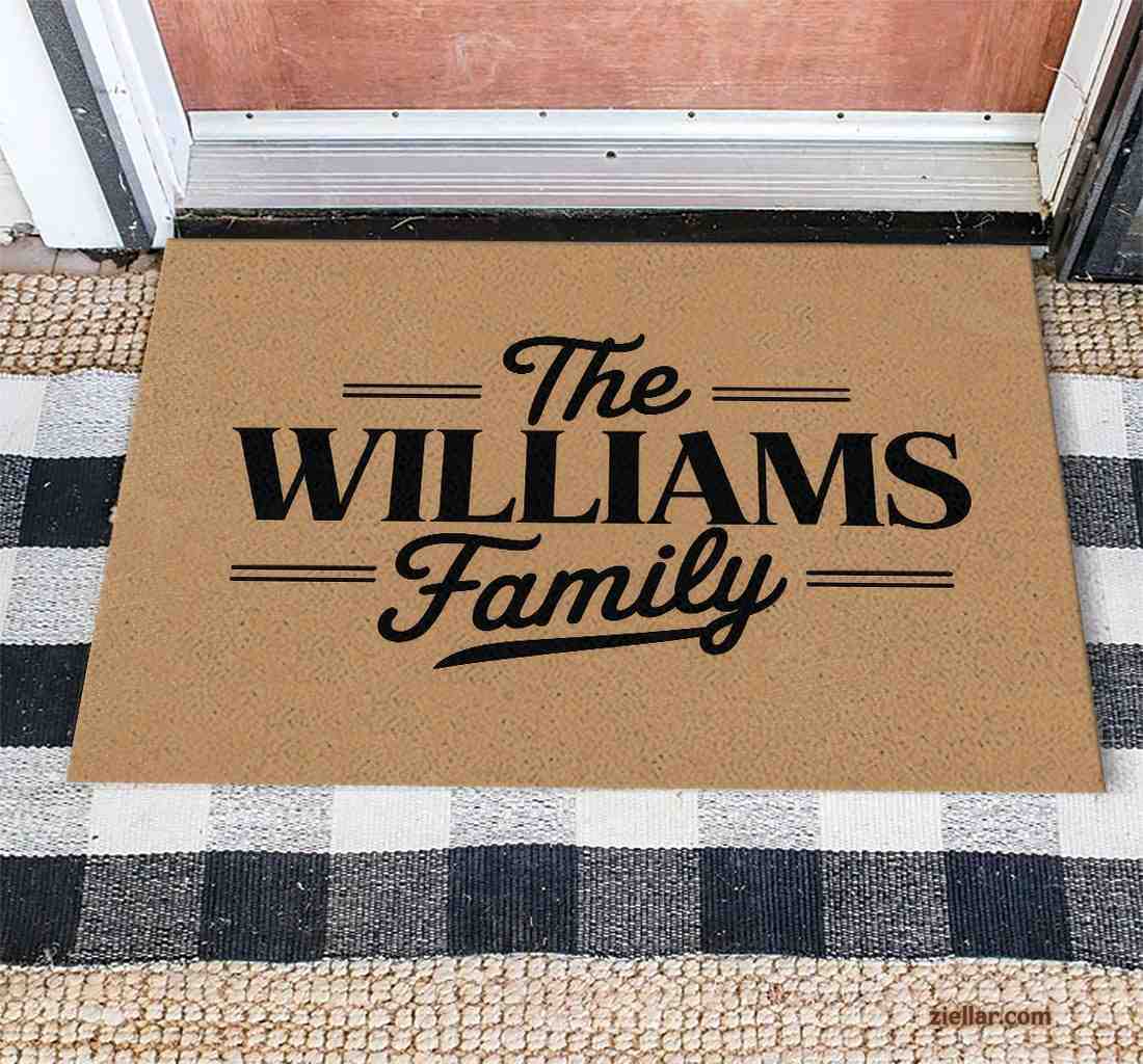Unique Family Name Doormat - Custom Last Name Entry Rug for Front Door Decor