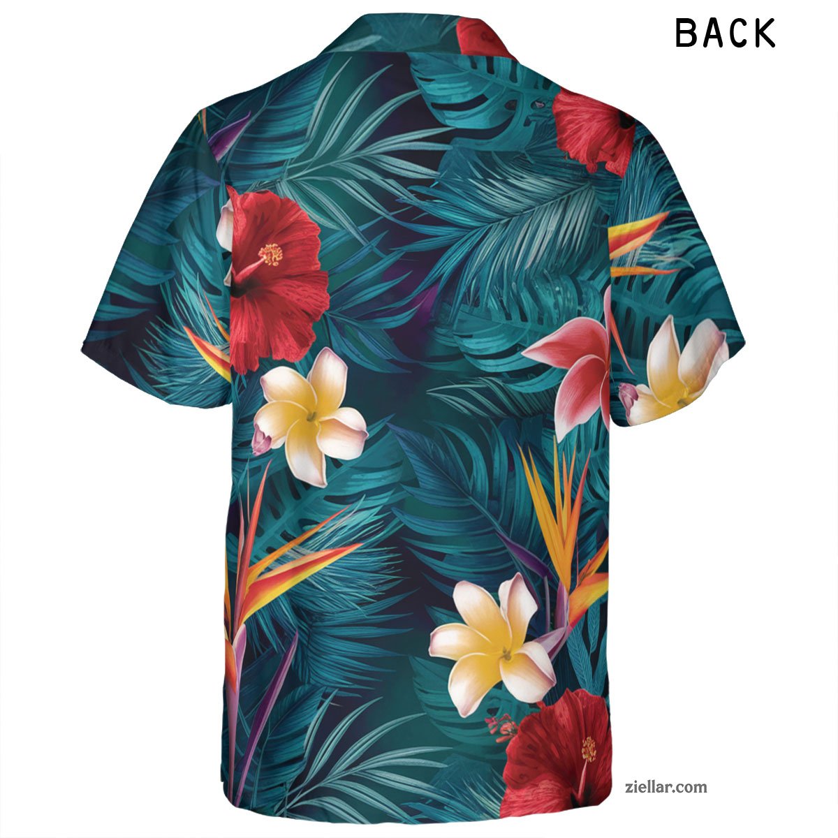 Vibrant Floral Hawaiian Shirt and Tee, Short Sleeve Aloha Wear Adults